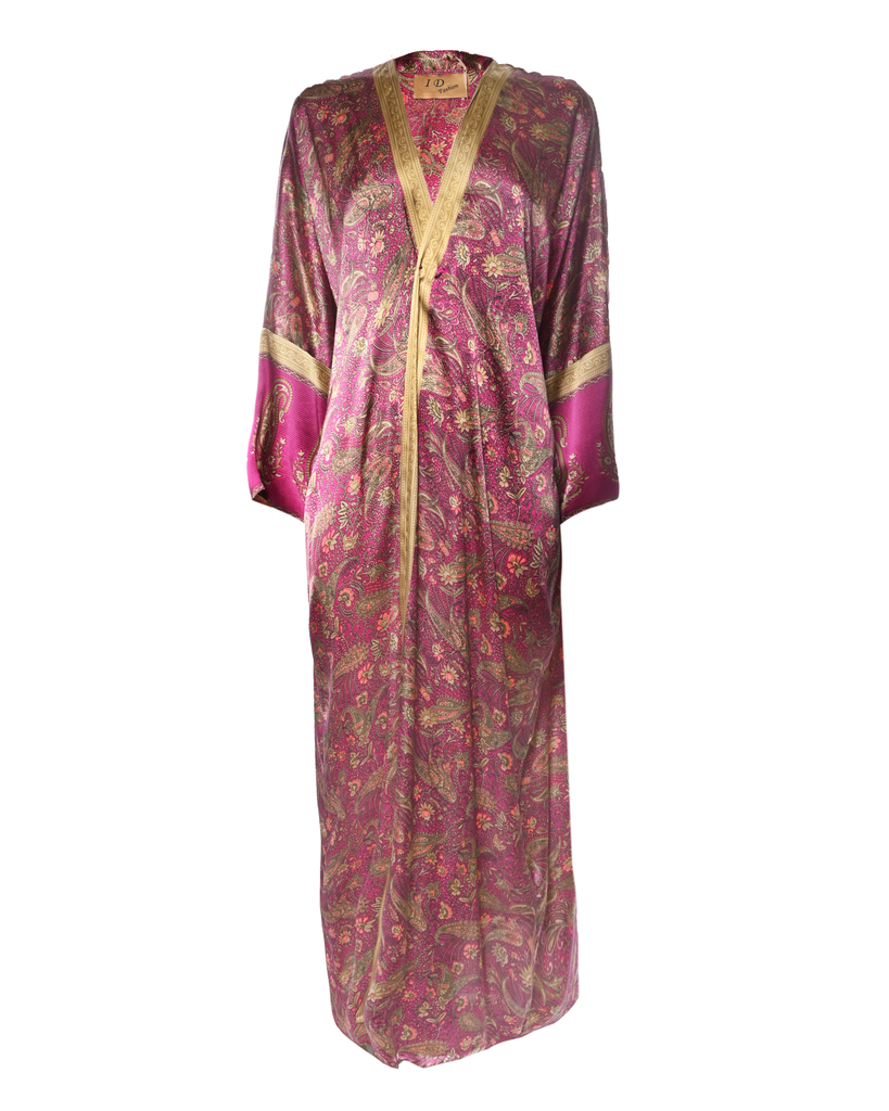 Multicolor Silk Kimono Abaya