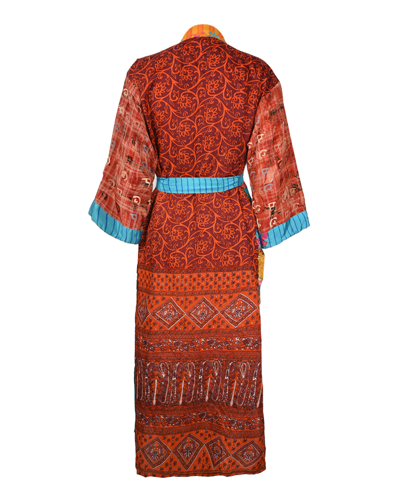 Multicolor Silk Kimono Abaya
