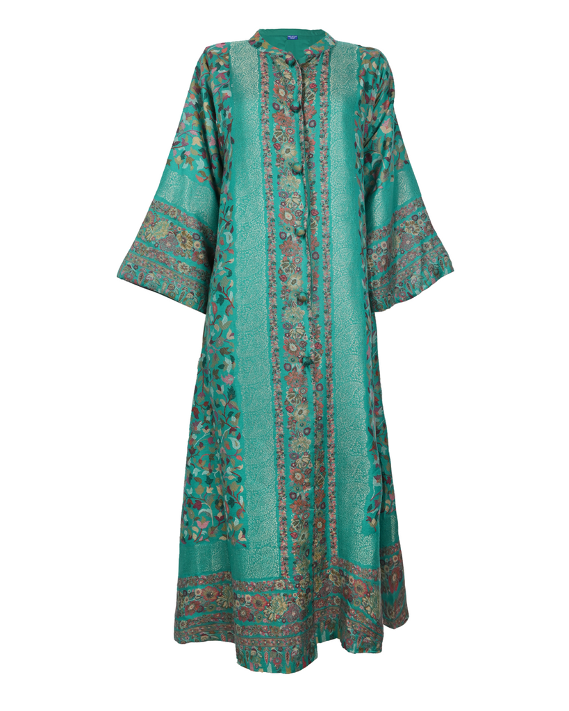 Turquoise Coat Coverup Abaya
