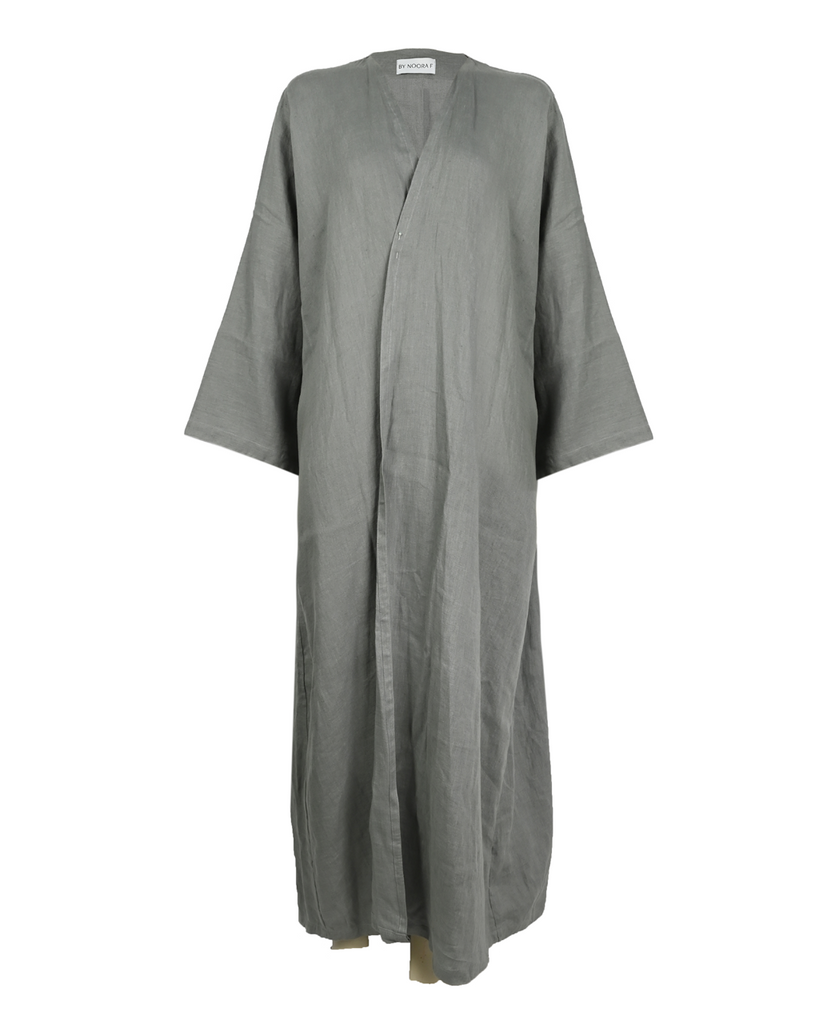 Grey Linen Abaya