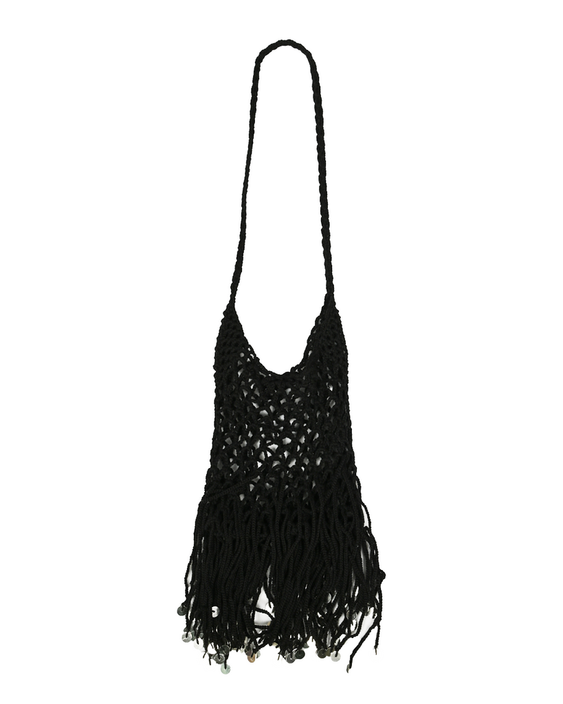 Black Crochet Tote Bag