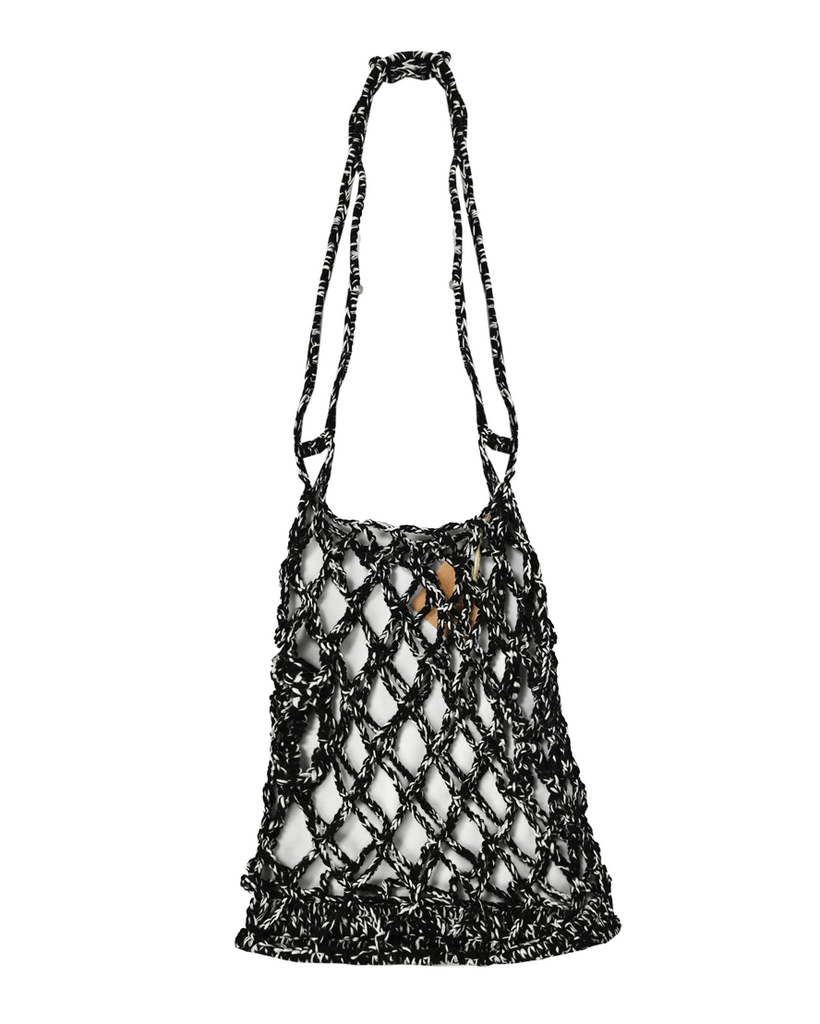 Black & White Crochet Tote Bag