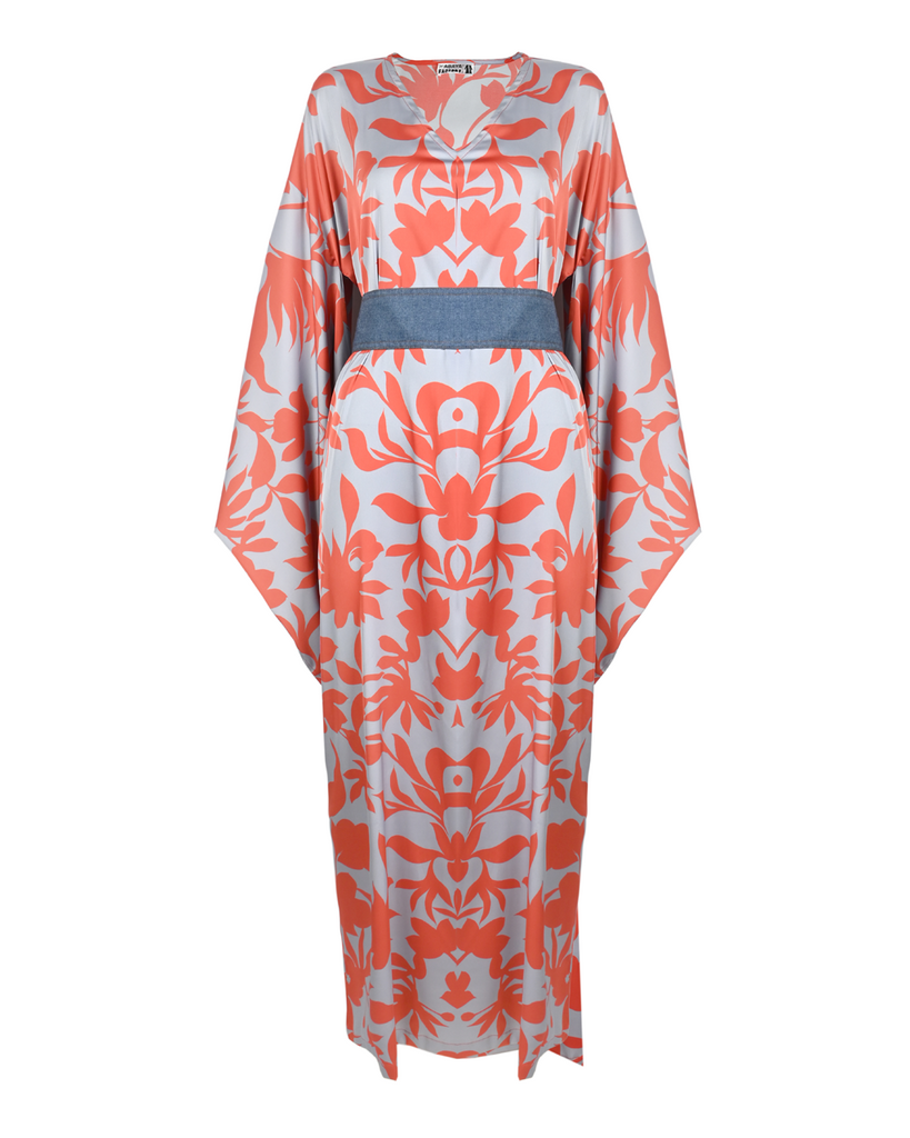 Red & Lilac Al-Waha Kaftan