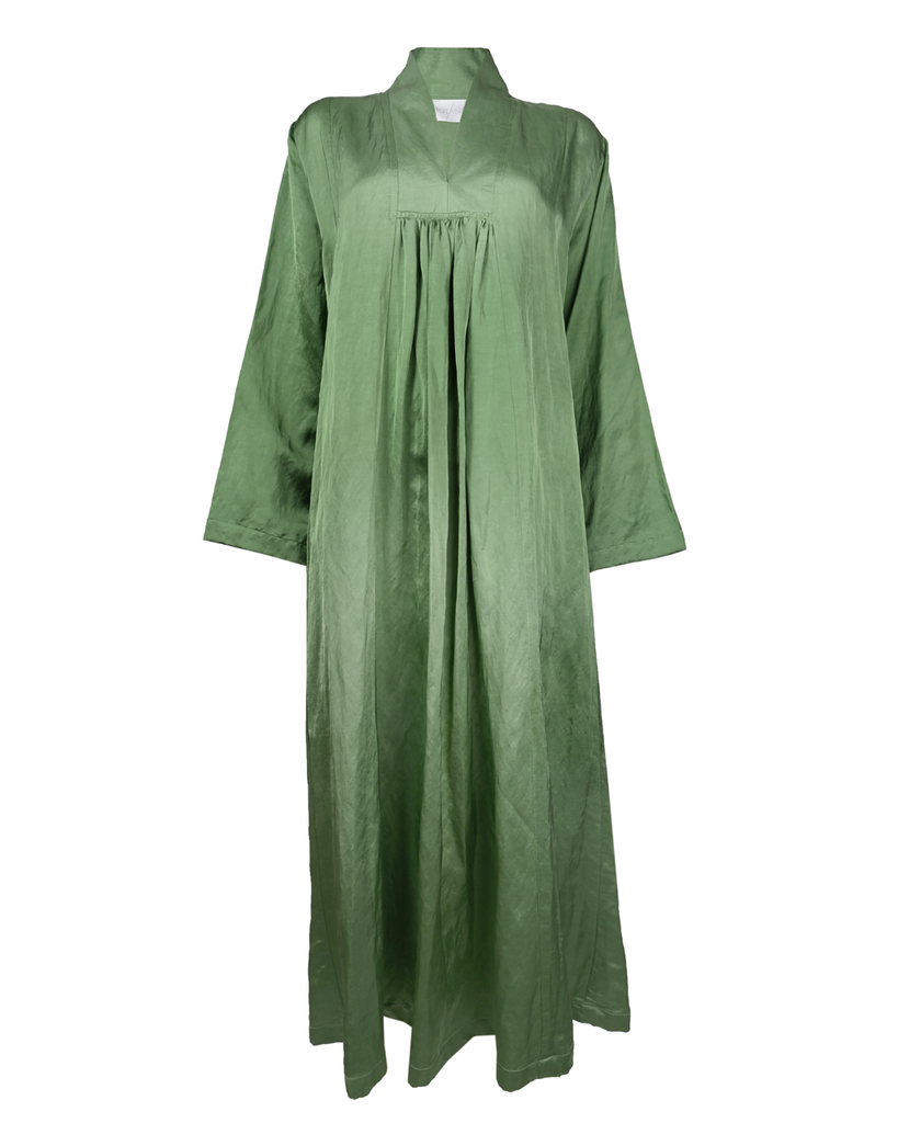 Green Washed Silk Dress