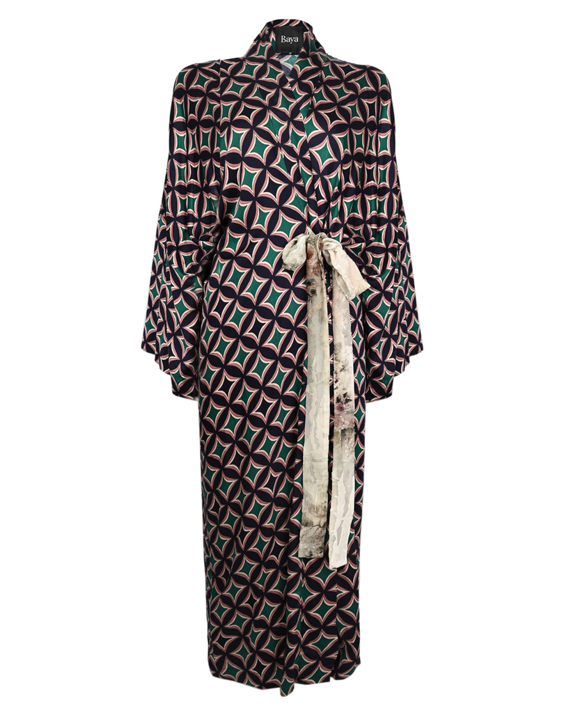 Multicolor Belted Abaya
