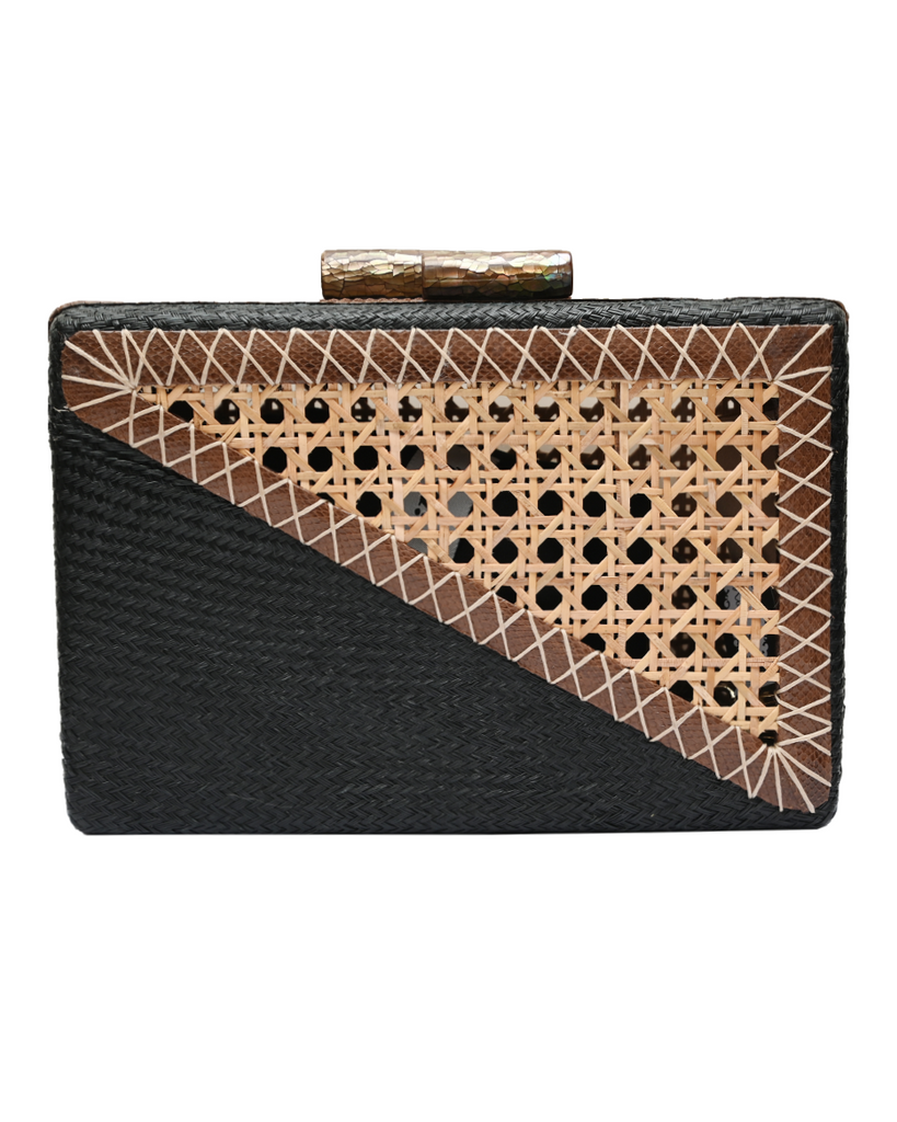 Multicolor Rattan Clutch