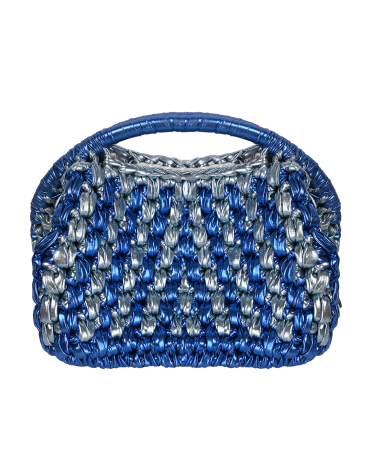 Dark & Light Blue Basket Bag