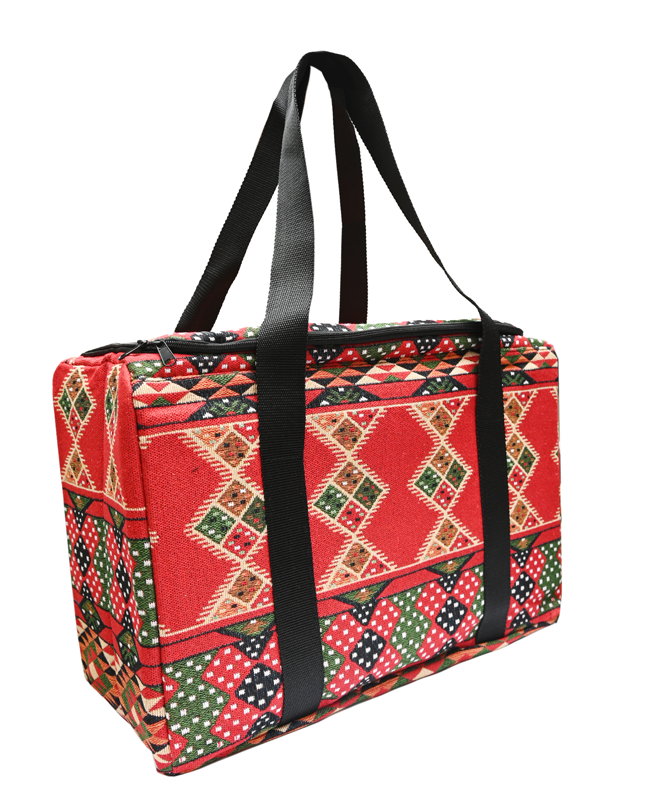 Insulated Red Square Picnic Tote Bag