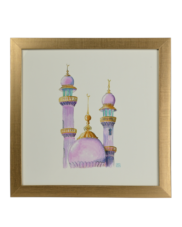 Framed "The Pink Mosque, Kerala" Art Print