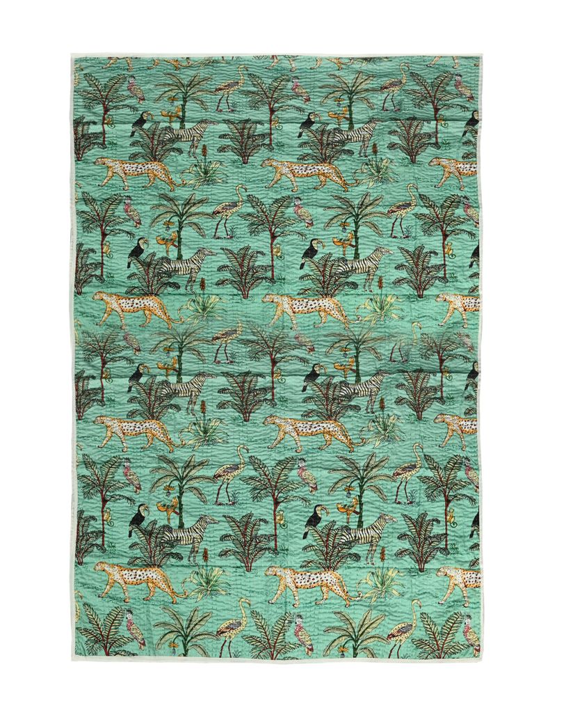Green Printed Beach Mat