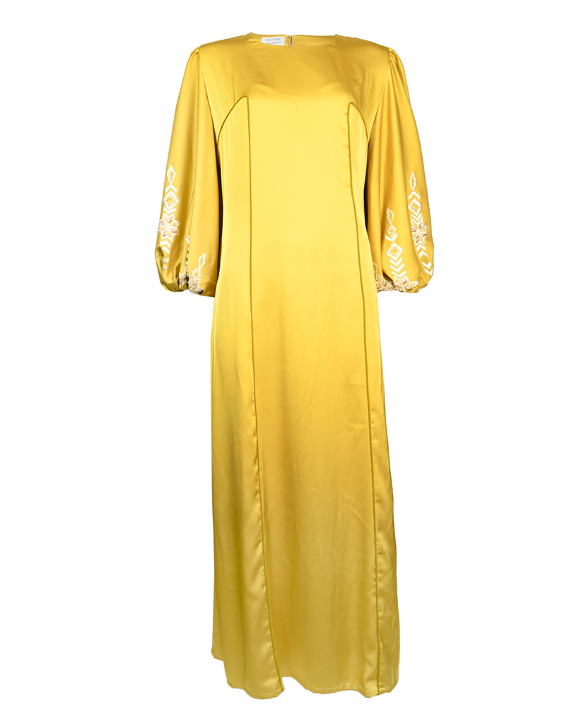 Yellow Bouffant Sleeve Dress