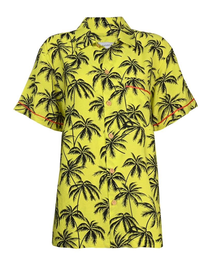 Yellow Palm Cotton Shirt