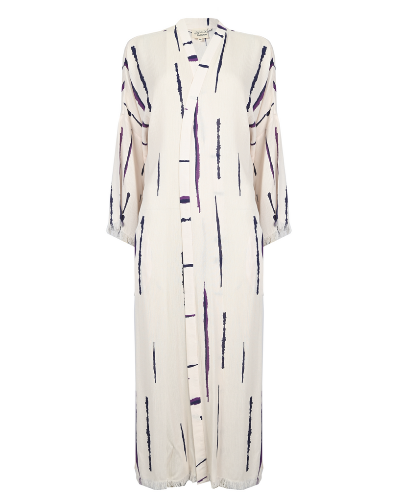 White Kimono Set Abaya