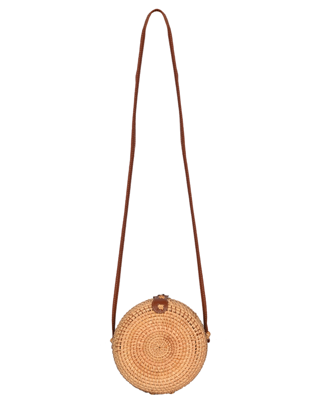 Rattan Round Cross-Body Bag