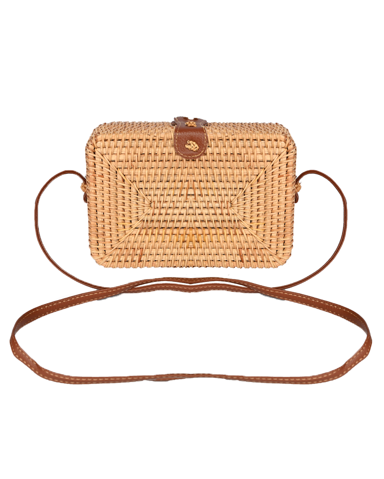 Rattan Rectangle Cross-Body Bag