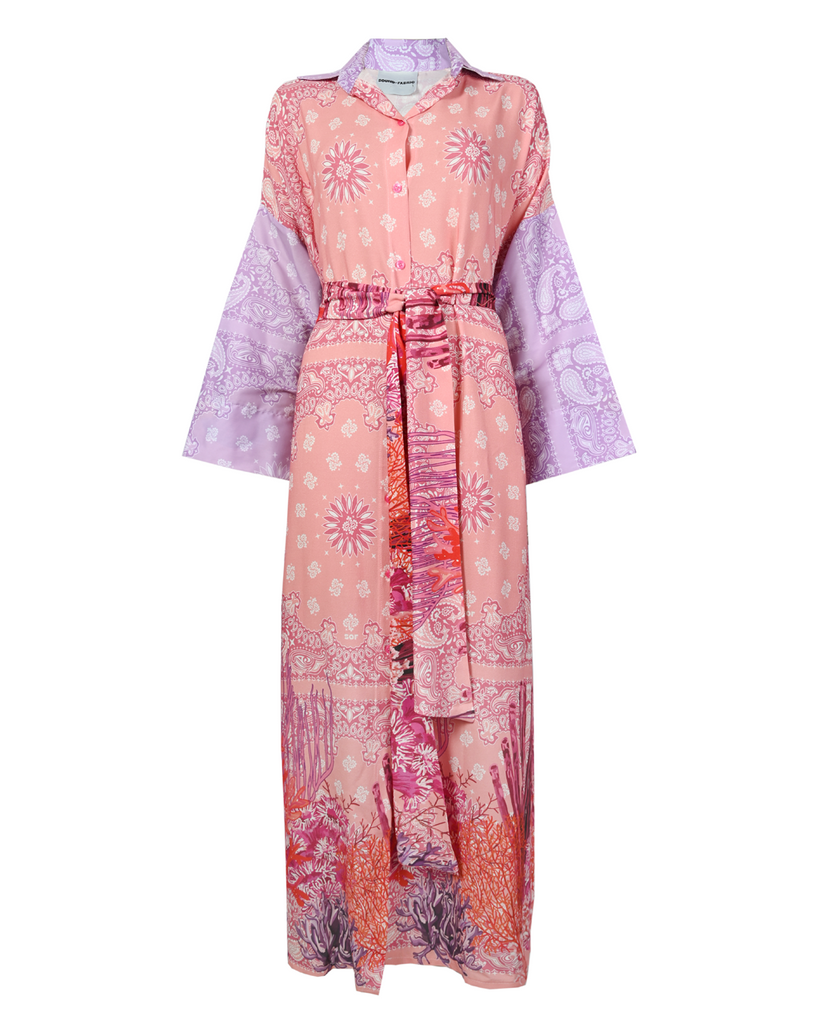 Pink Paisley Shirt Dress