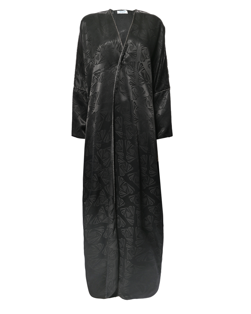 Black Japanese Motif Abaya