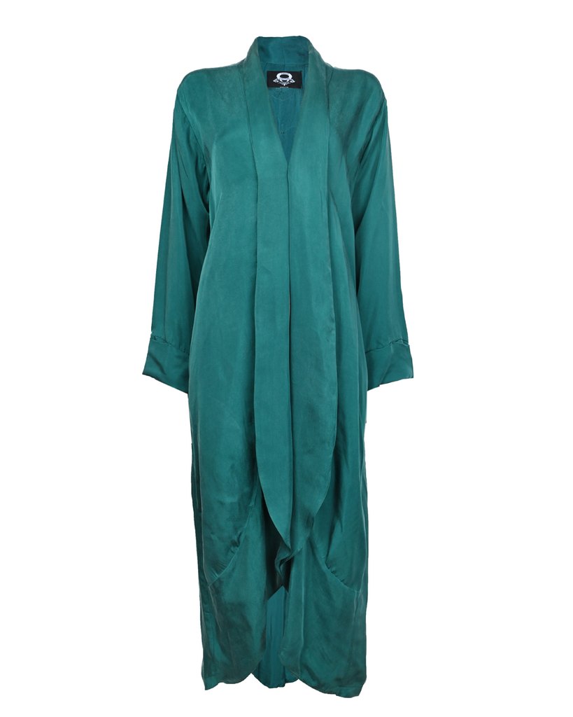 Emerald Washed Silk Abaya