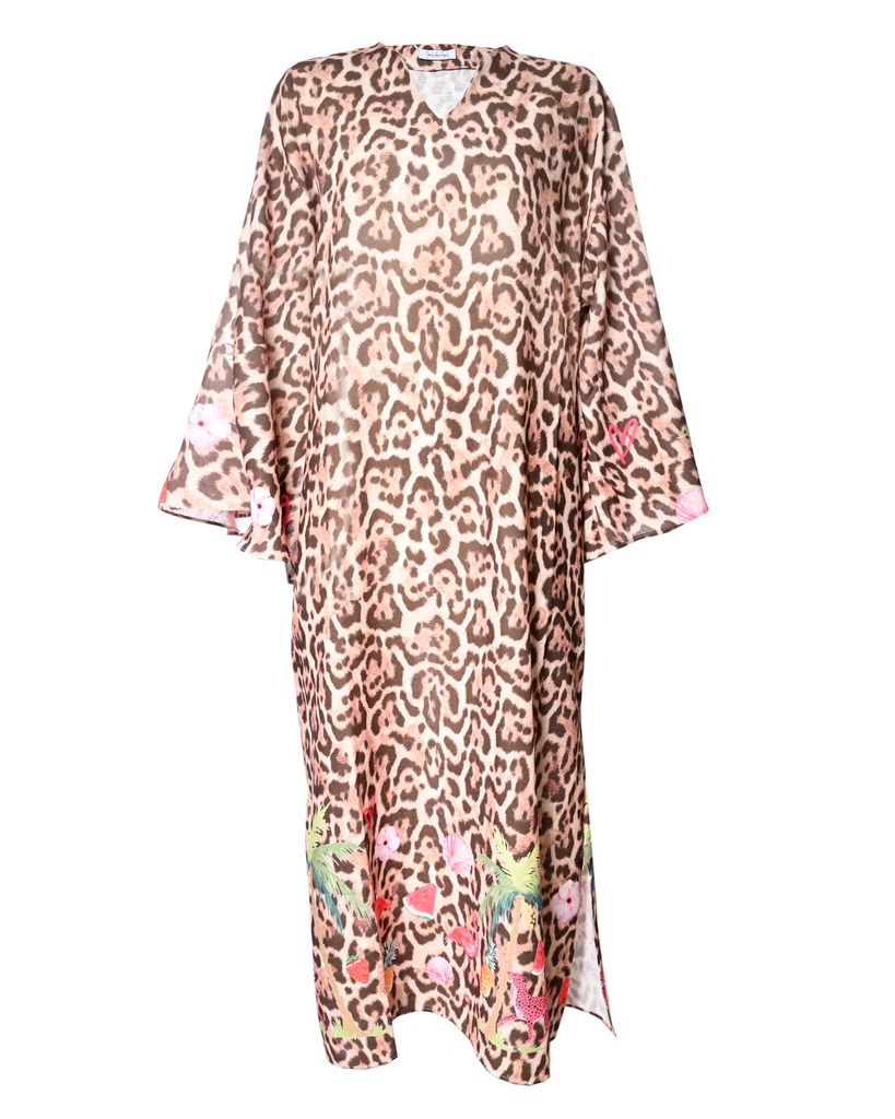 Leopard Linen Maxi Dress