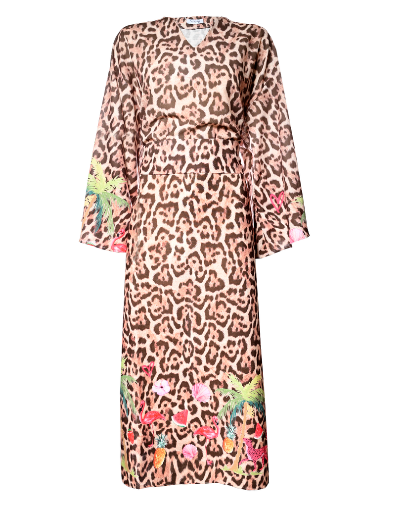 Leopard Linen Maxi Dress
