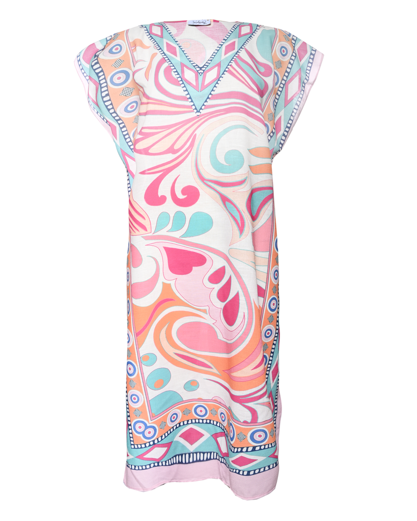 Feather Linen Midi Dress