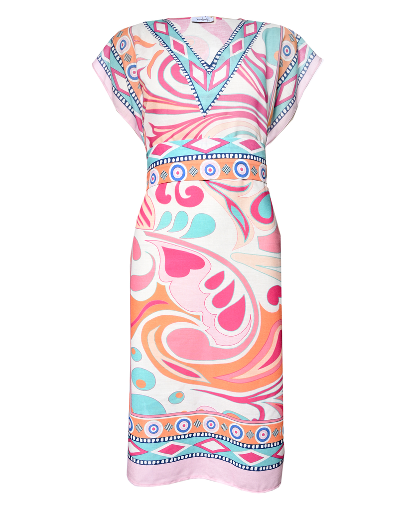 Feather Linen Midi Dress