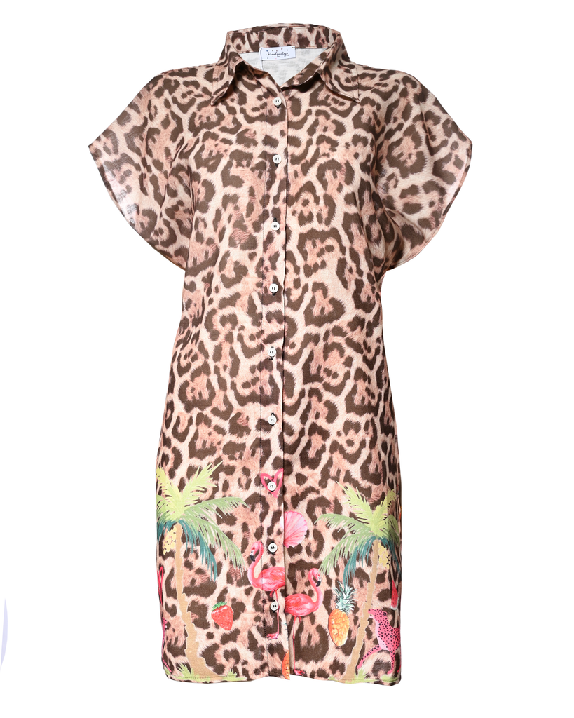 Leopard Linen Midi Shirt Dress | Homegrown Market Leopard Linen Midi Shirt Dress | Homegrown Market