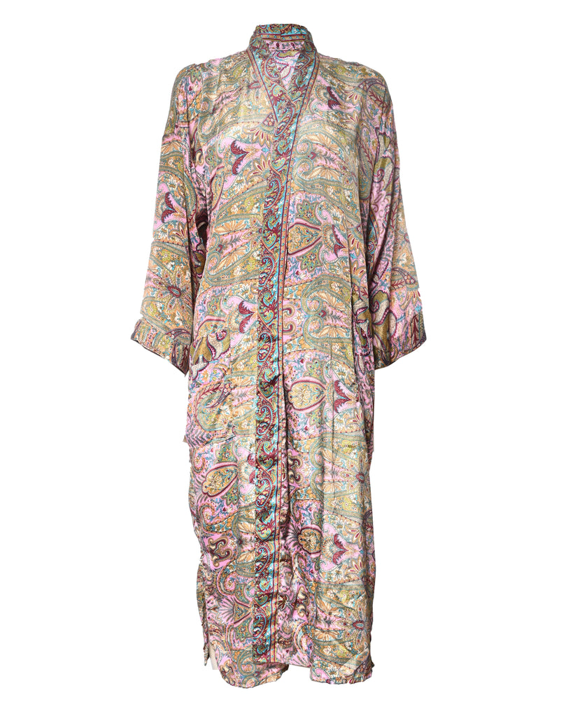 Multicolor Silk Kimono Abaya