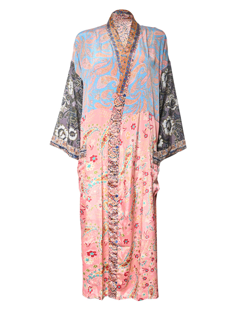 Multicolor Silk Kimono Abaya