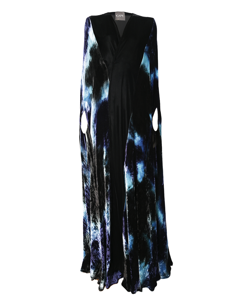 Black Velvet Silk Cape Abaya