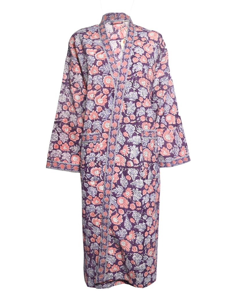 Purple Cotton Waffle Robe