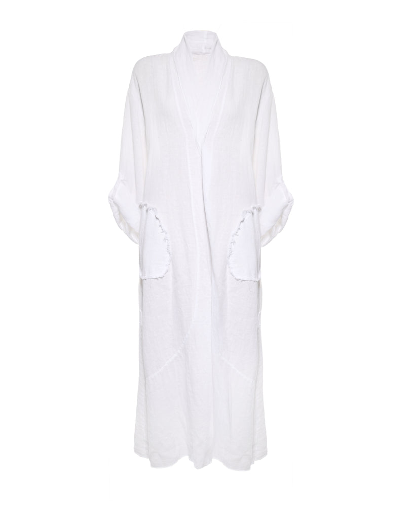 White Italian Linen Abaya