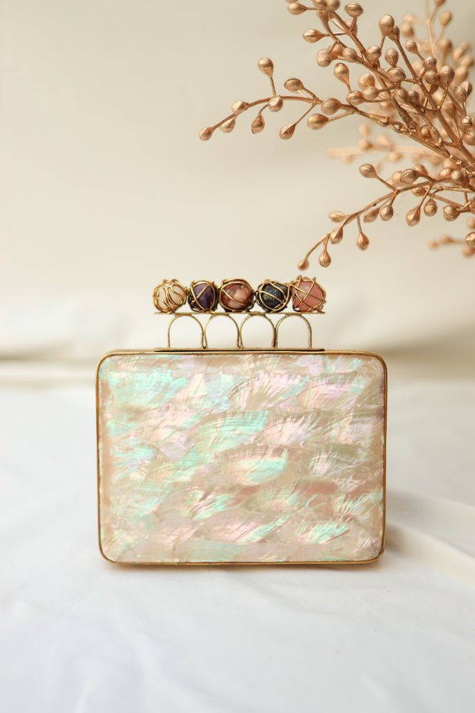 Star of Nights Mother of Pearl Clutch