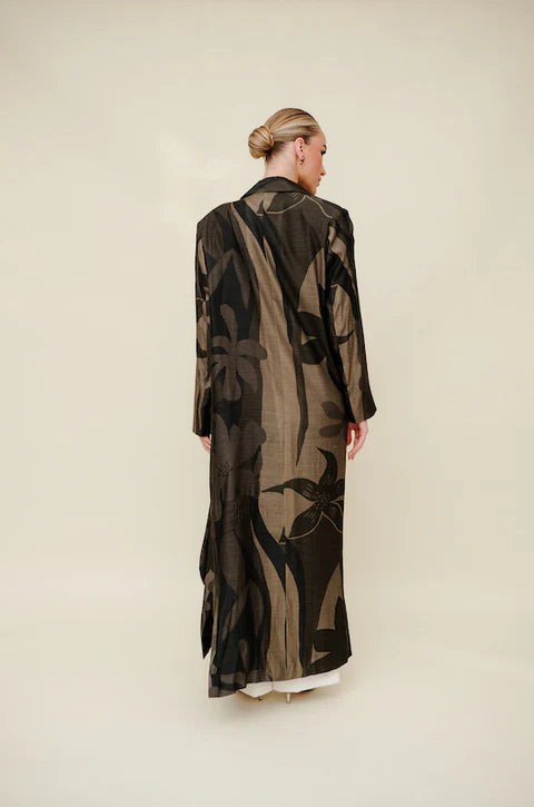 Olive Asymmetrical Cotton Abaya
