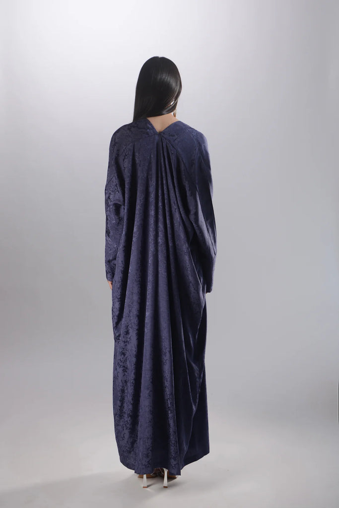 Allure Navy Viscose Jacquard Abaya