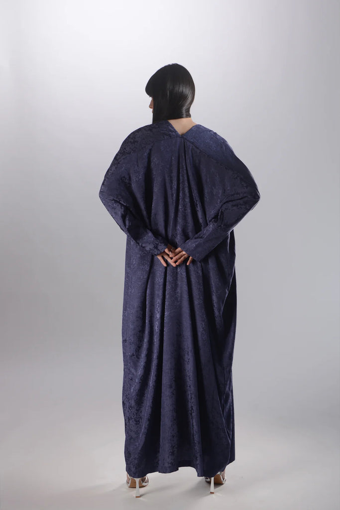 Allure Navy Viscose Jacquard Abaya