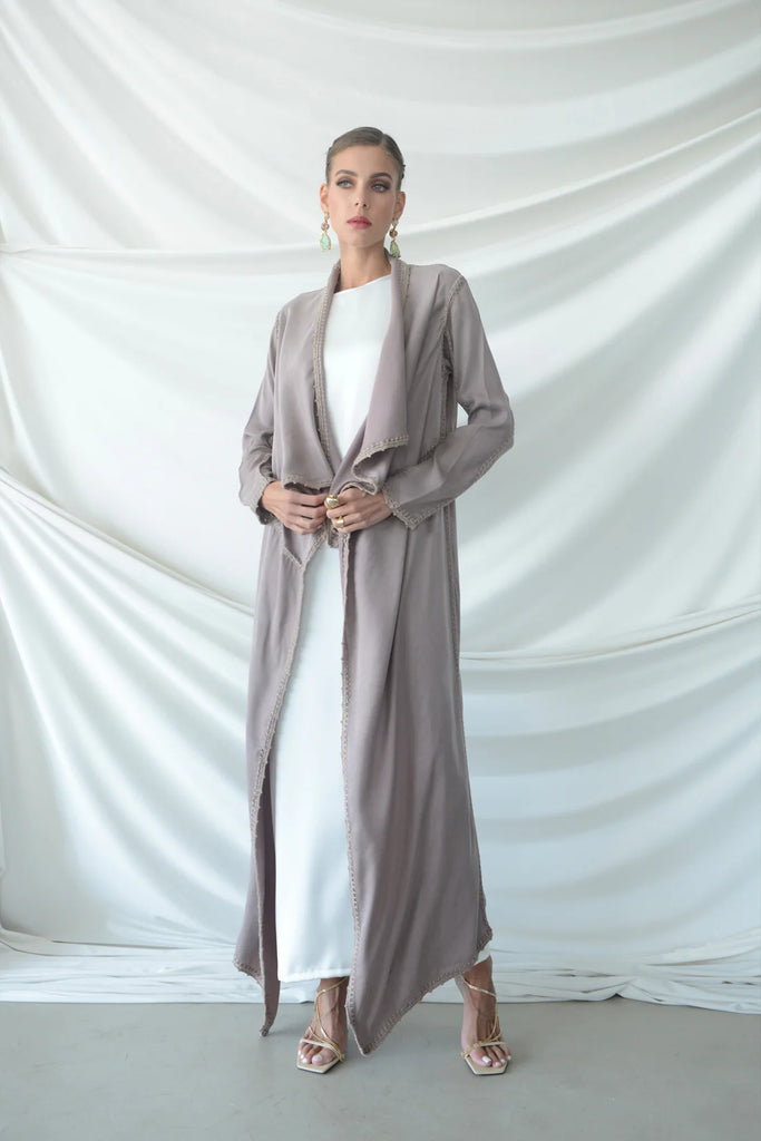 Basma Blush Silk Abaya