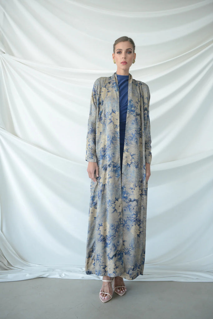 Umi Blue Silk Abaya