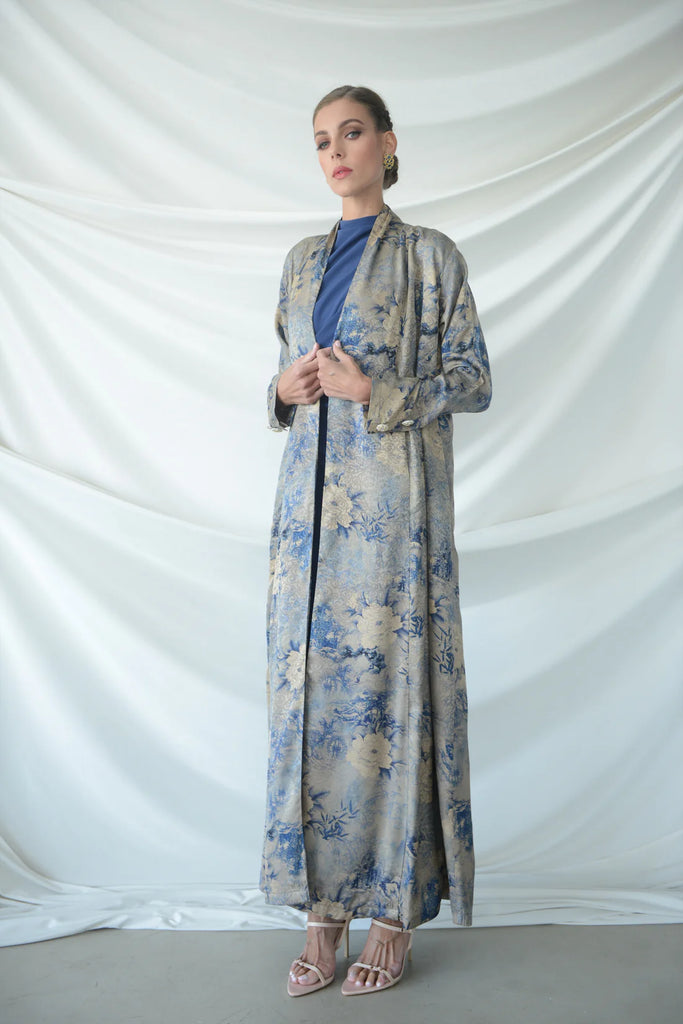 Umi Blue Silk Abaya