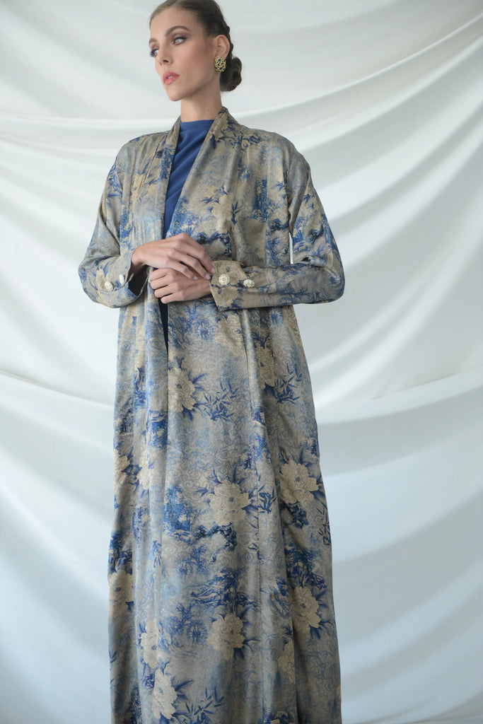 Umi Blue Silk Abaya