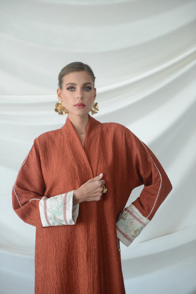 Lugano Brick Crinkled Crepe Abaya