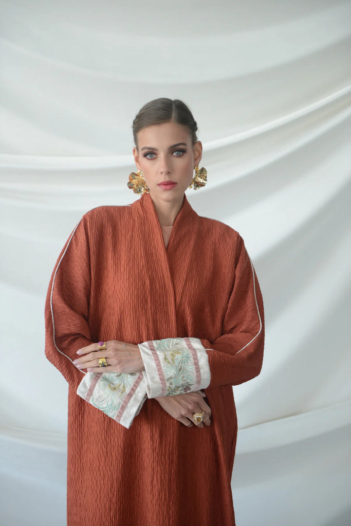 Lugano Brick Crinkled Crepe Abaya