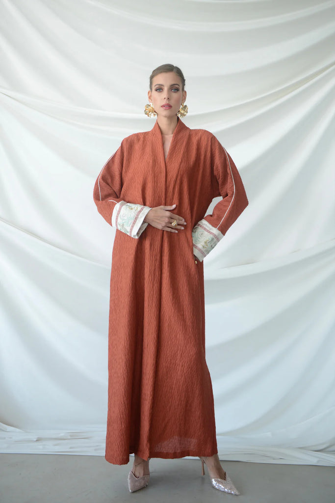 Lugano Brick Crinkled Crepe Abaya