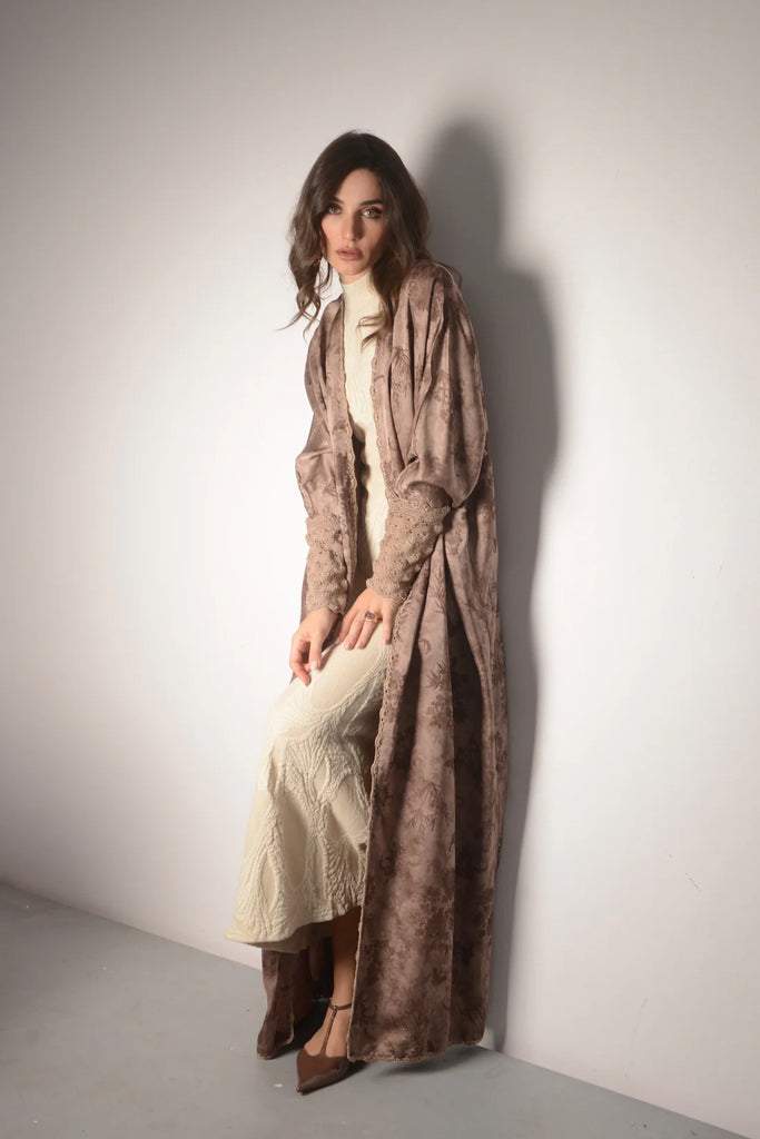 Nami Blush Silk Abaya