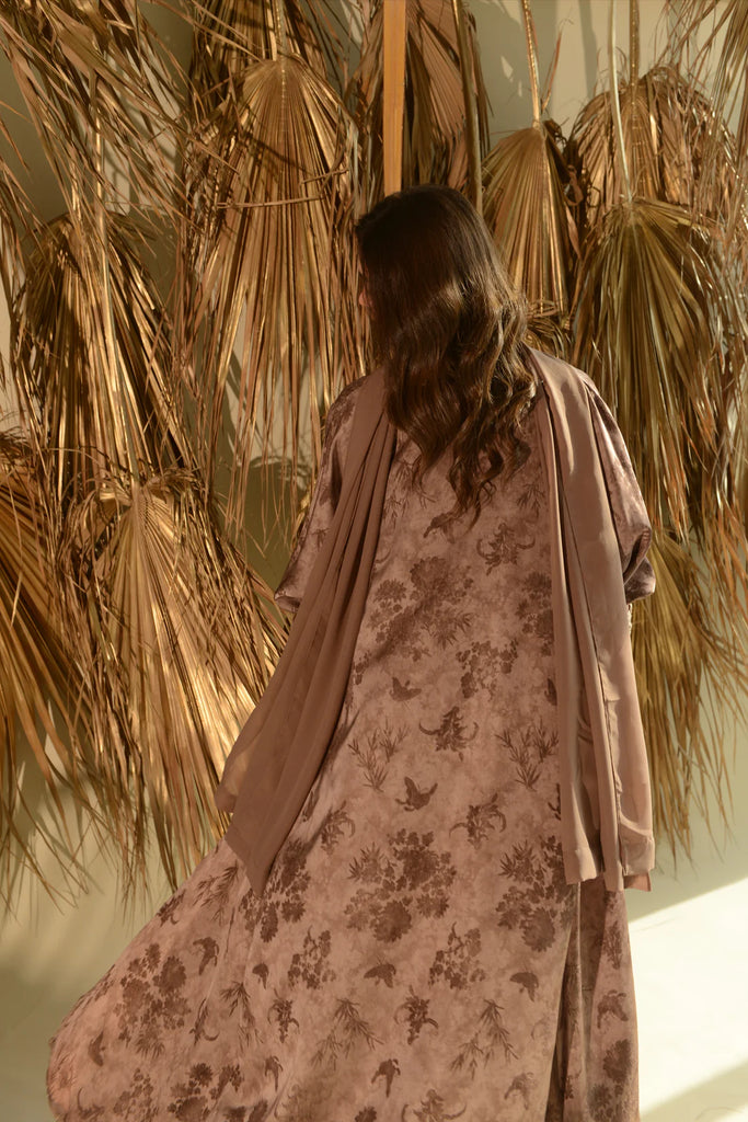 Nami Blush Silk Abaya