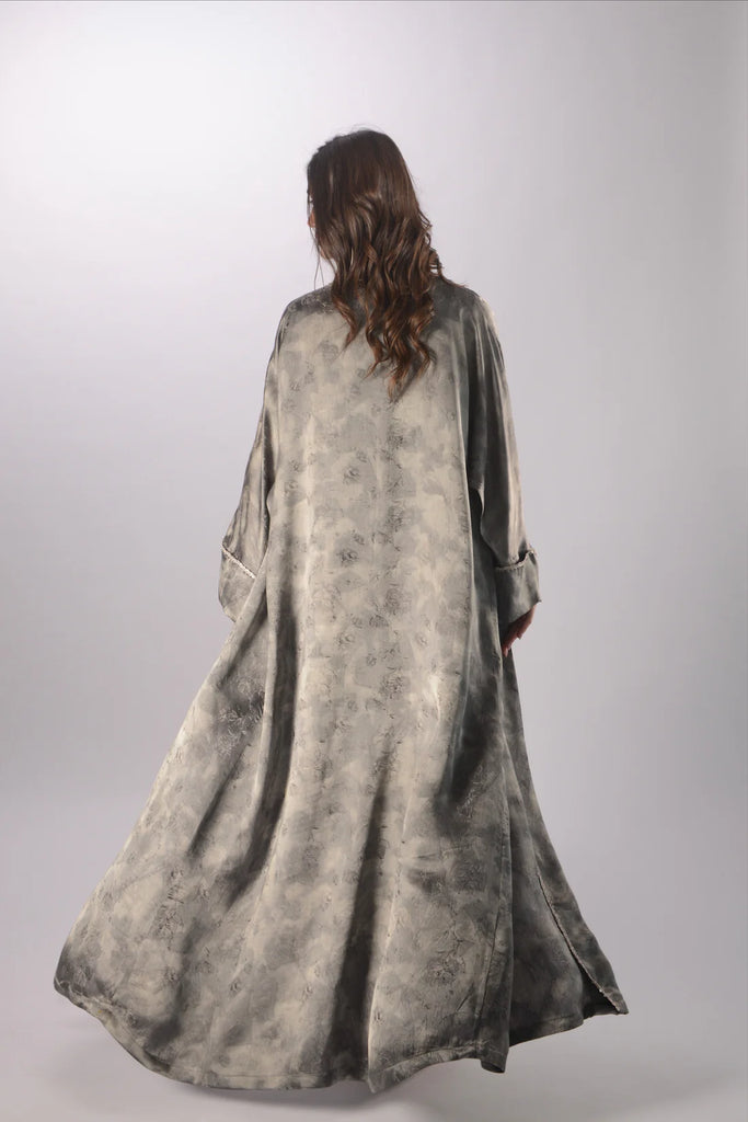 Kaia Silver Silk Abaya