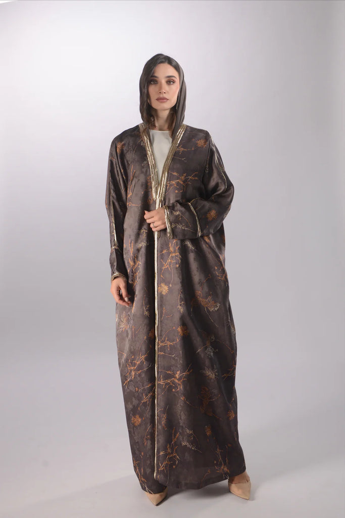 Zahara Mocca Silk Abaya