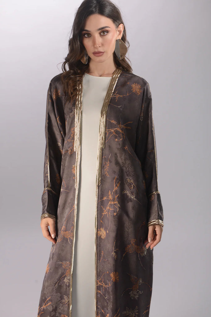 Zahara Mocca Silk Abaya