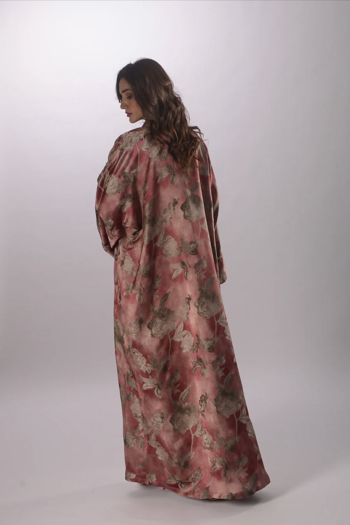Dana Pink Silk Abaya