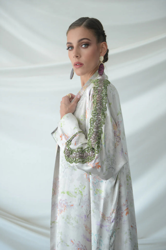 Mai Ivory Silk Abaya